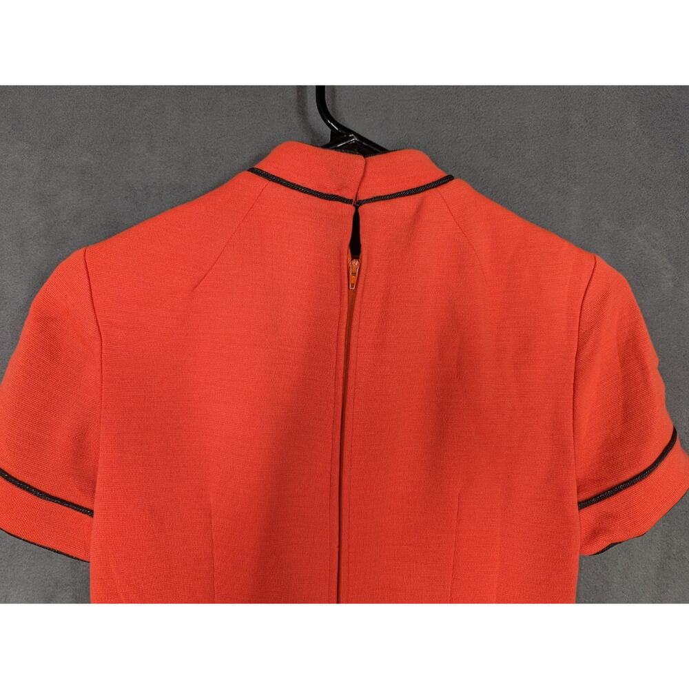 Handmade Dress XS Red 60s 70s Vintage Lined Layered Buttons - Picture 10 of 11